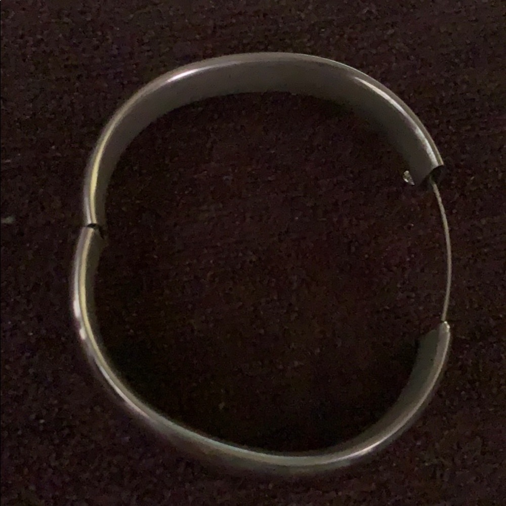 Wide Rounded Bangle Silver Bracelet - image 4
